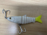 Shads Lures Jointed Boneys 5” Pearl Chart Tail